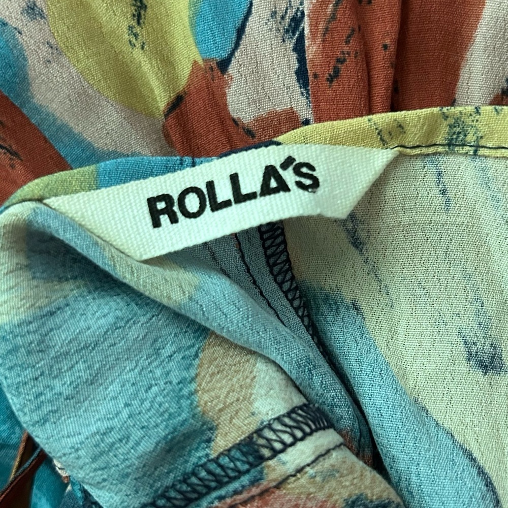 Rolla’s Eve Painted Tulip Print Button Up Midi Dr… - image 8